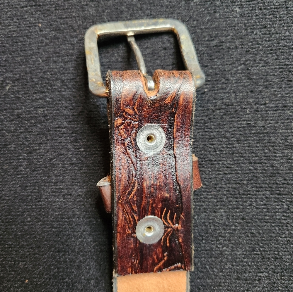 Brown Leather Handmade Belt - Picture 4 of 6